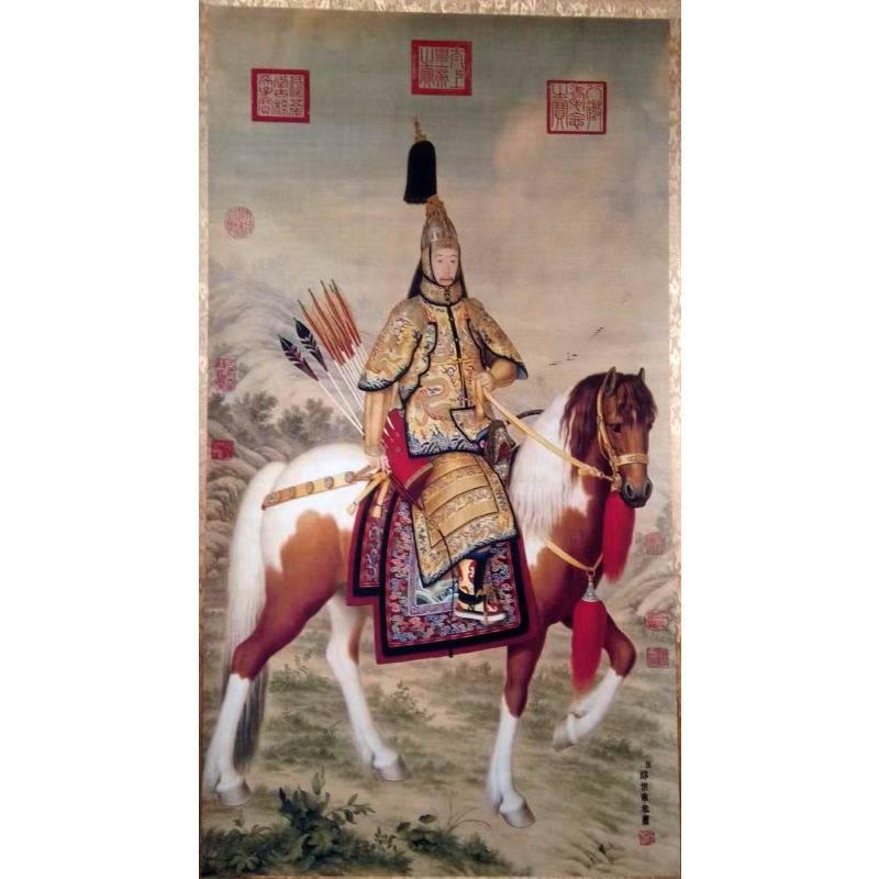 乾隆帝戎装骑马图AB0583