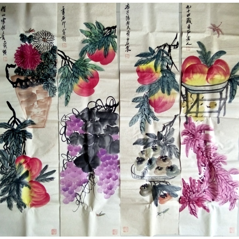 花鸟四条屏AH0342