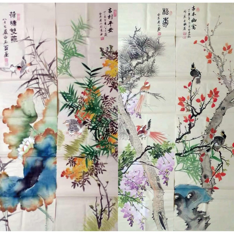 花鸟图四条屏AH0366