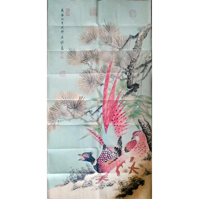 松竹锦鸡图AB0764