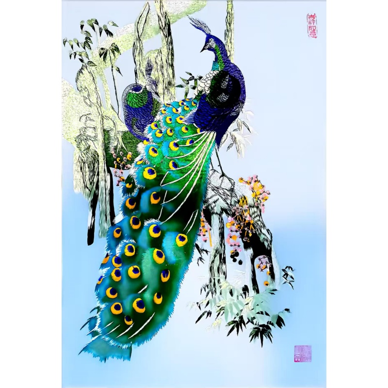 苏绣孔雀AB0993