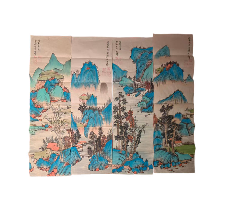 齐白石、张大千合作《山水画》AD0272