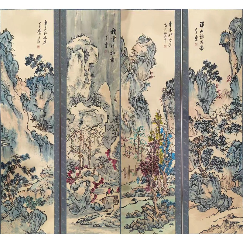 山水四条屏AE0513