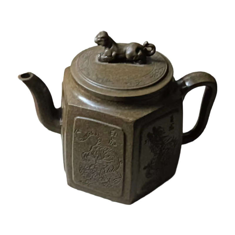 六方龙纹紫砂壶AC4008