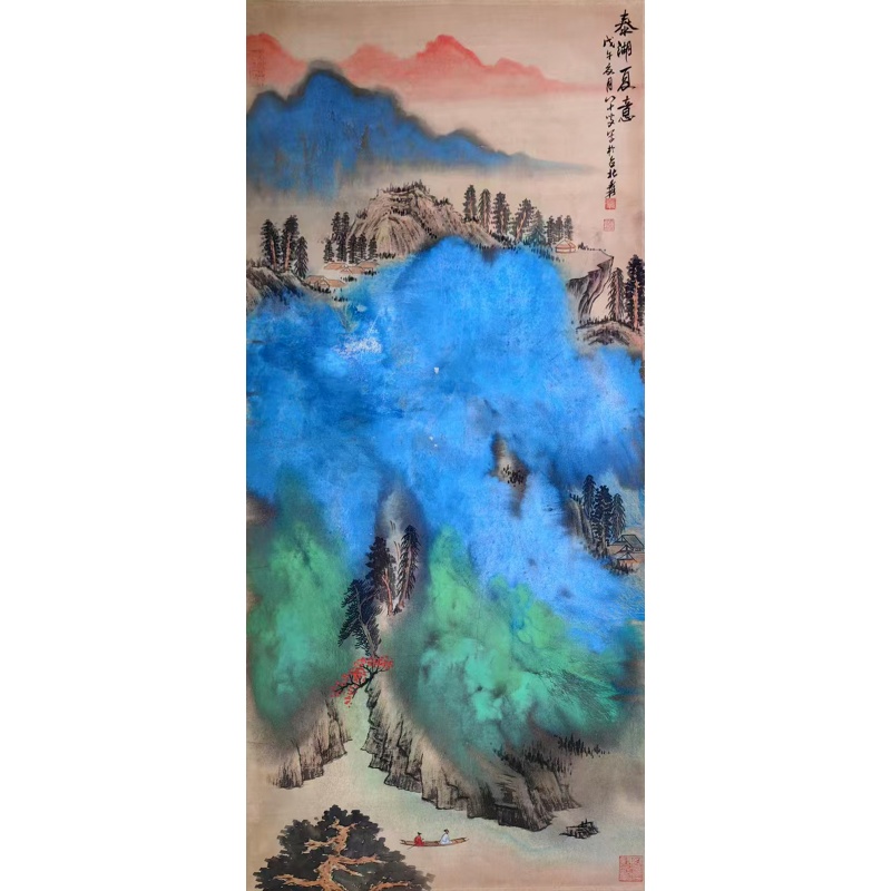 泼彩山水春湖画意AE0545