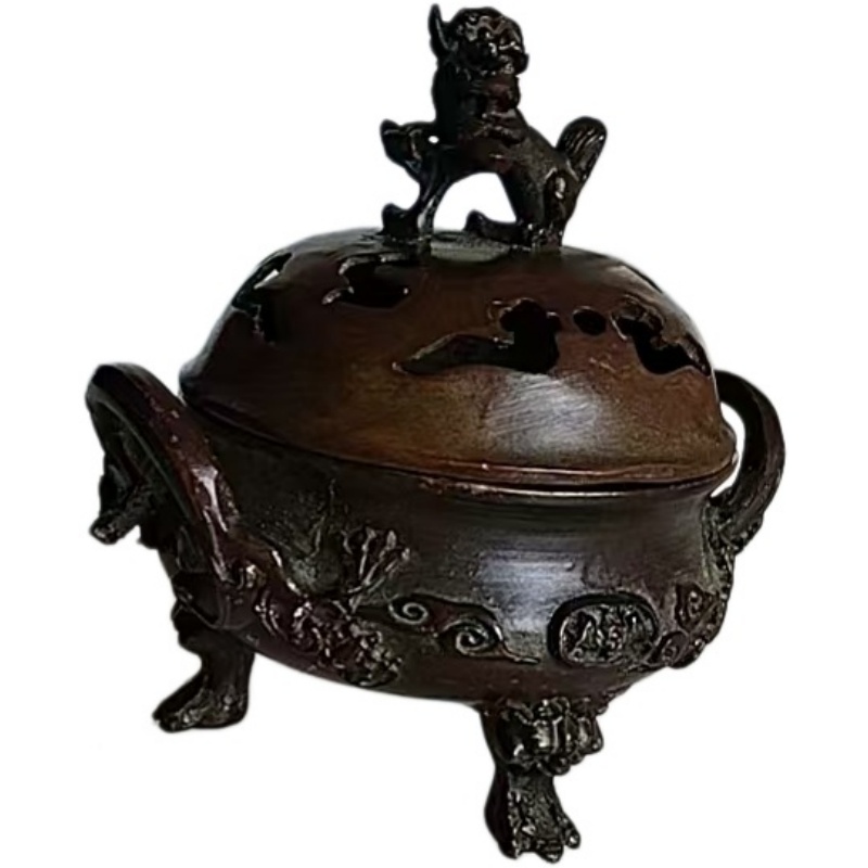 狮纽三足铜薰香炉（宣德薰炉）AH0482