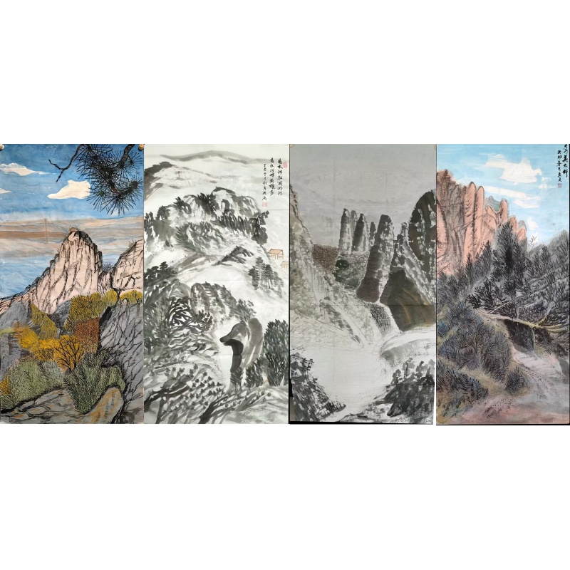 山水四条屏AE0581