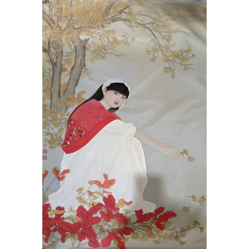 中国红绢本AC1053