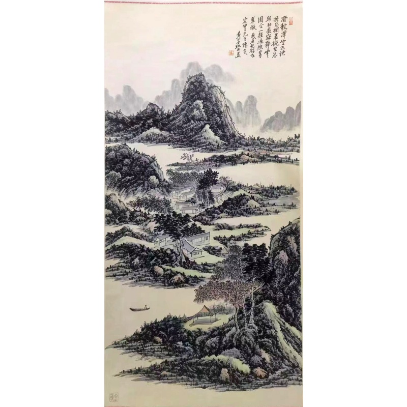 秋江泛艇图AB0279