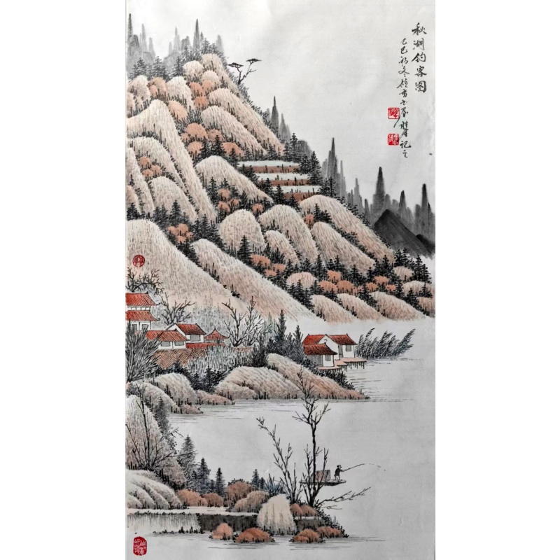 秋湖钓客图AB1150