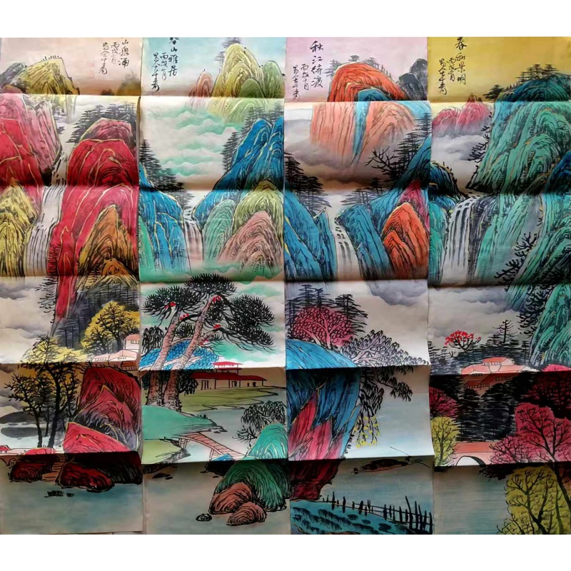 山水四条屏AB1093