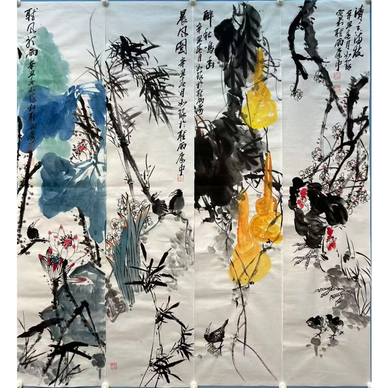 花鸟四条屏AB1074