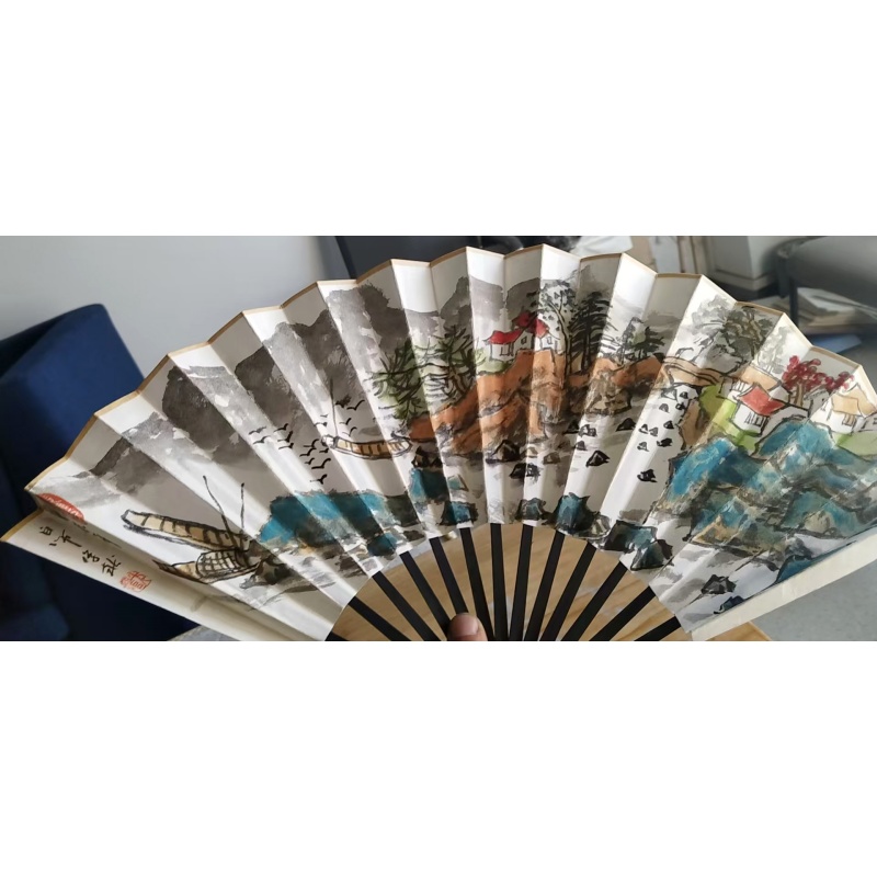 山水图手绘折扇AB1135