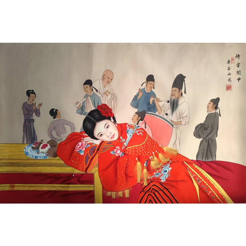 重彩仕女图AB1303