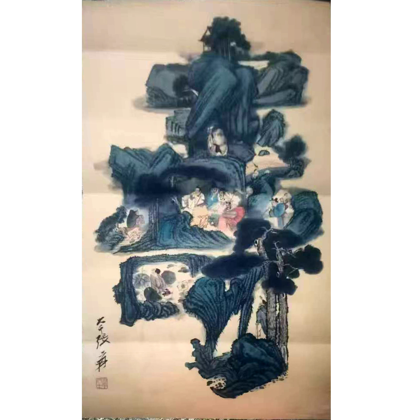 青绿山水高士雅集图AB1383