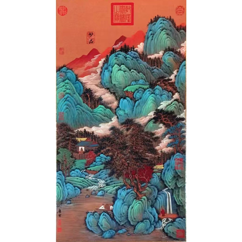 唐寅 青绿山水AA0527