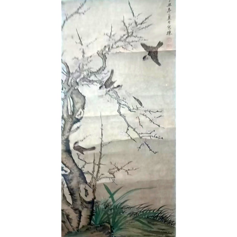 寒梅栖雀图AB1527