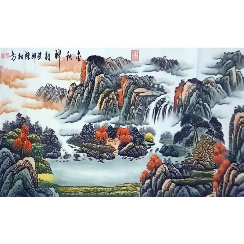 陈松青绿山水画AH0559