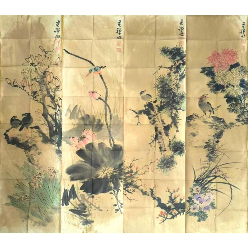 花鸟四条屏AE0662