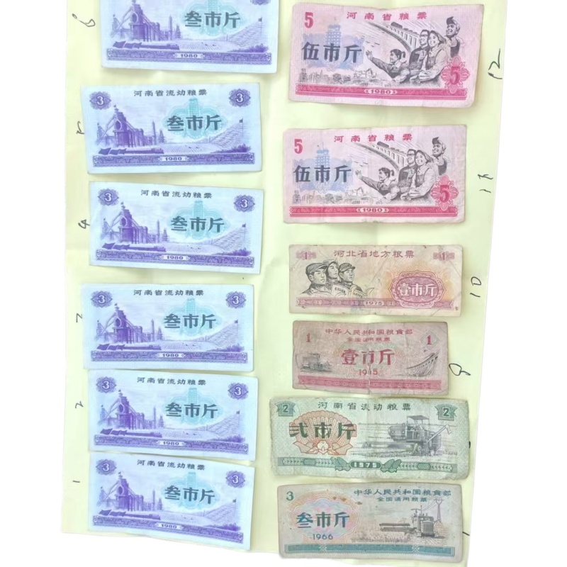 6张地方粮票四张全国粮票共12张AE0664