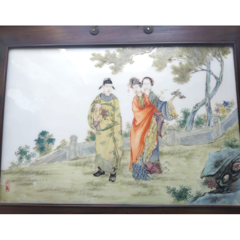 晚清民国&middot;粉彩人物瓷板画AC1396