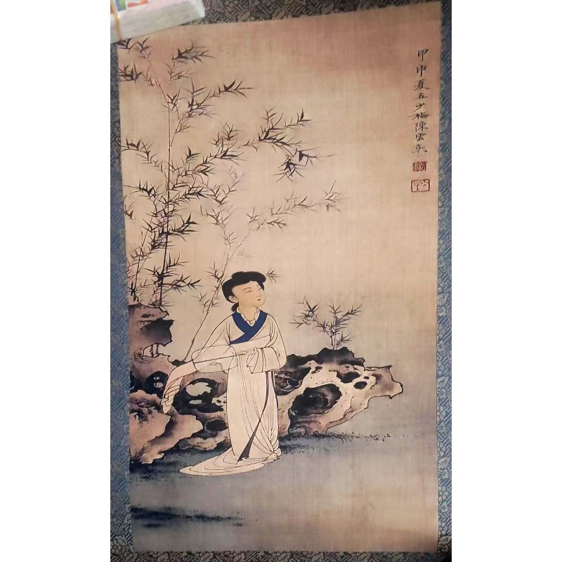 竹石仕女图AB2307