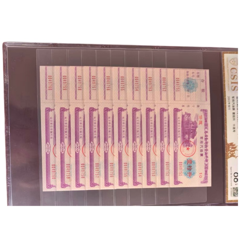 军用汽油票十升10张AE0735