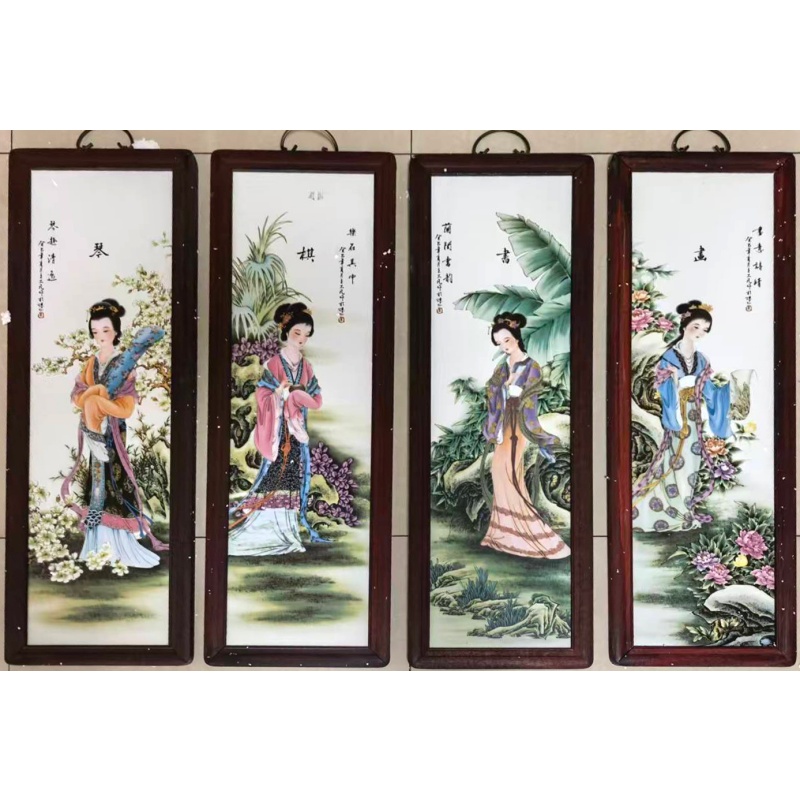 瓷板人物画琴棋书画四大美女AK0673