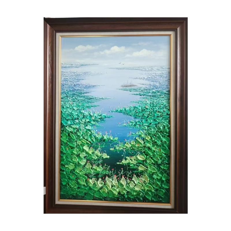 忆境荷塘油画AC1019