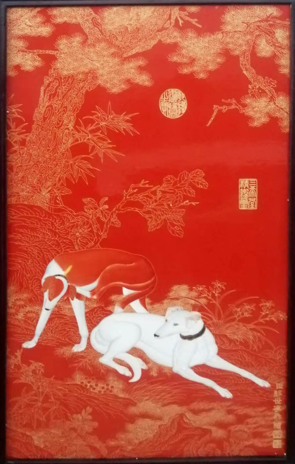 郎世宁瓷板画AF0350