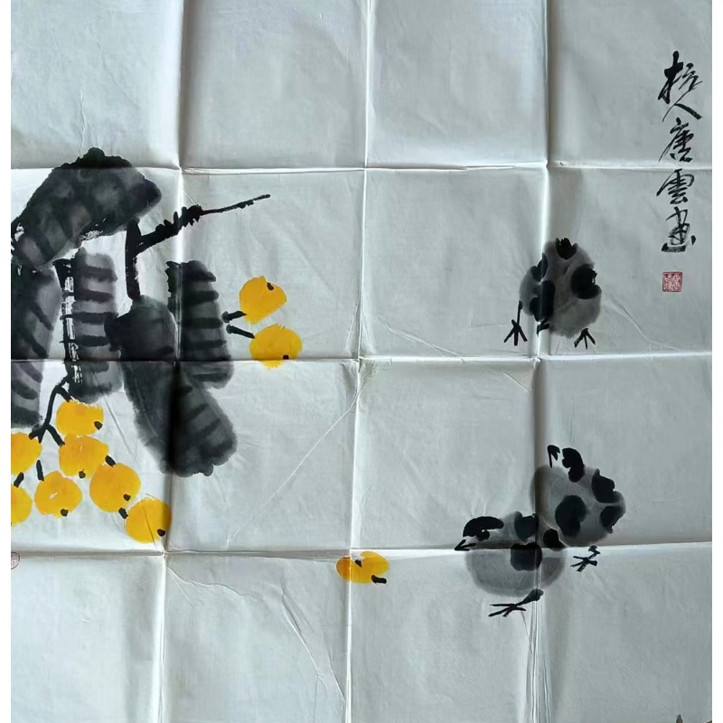 枇杷小鸡图AF0348