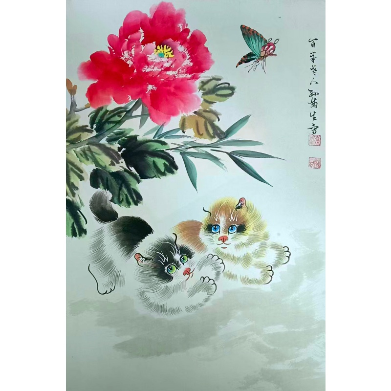 牡丹双猫图AG1139
