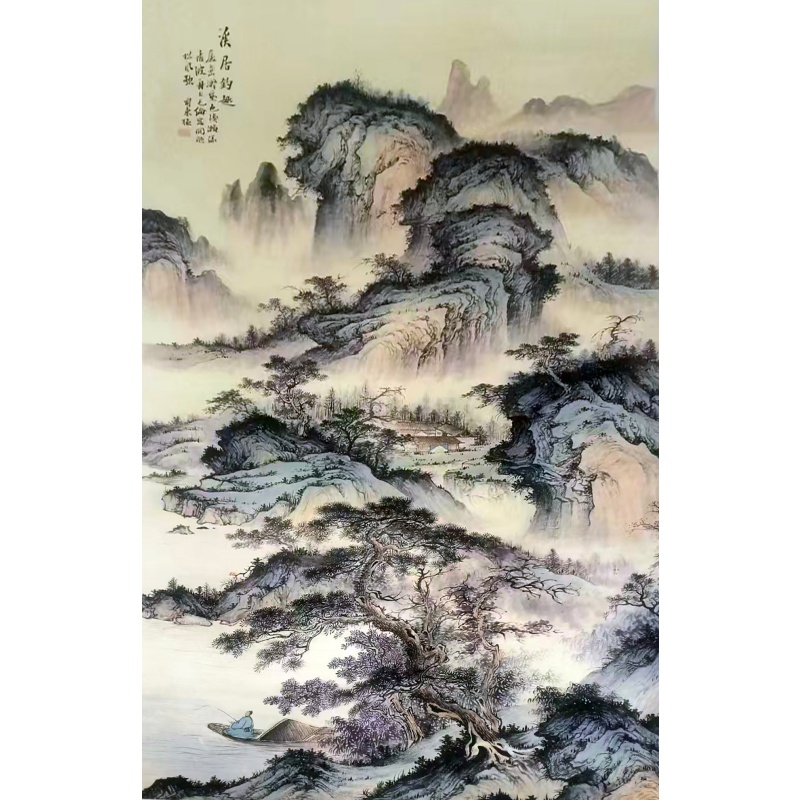 《溪居钓趣》山水国画AF0370