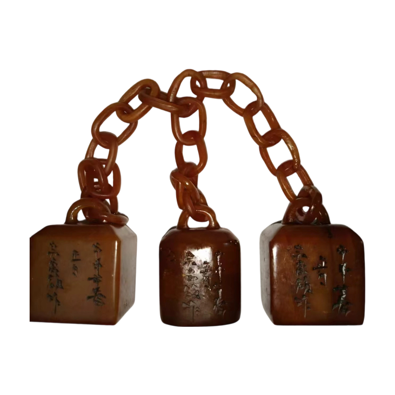 寿山田黄三连章AC1333