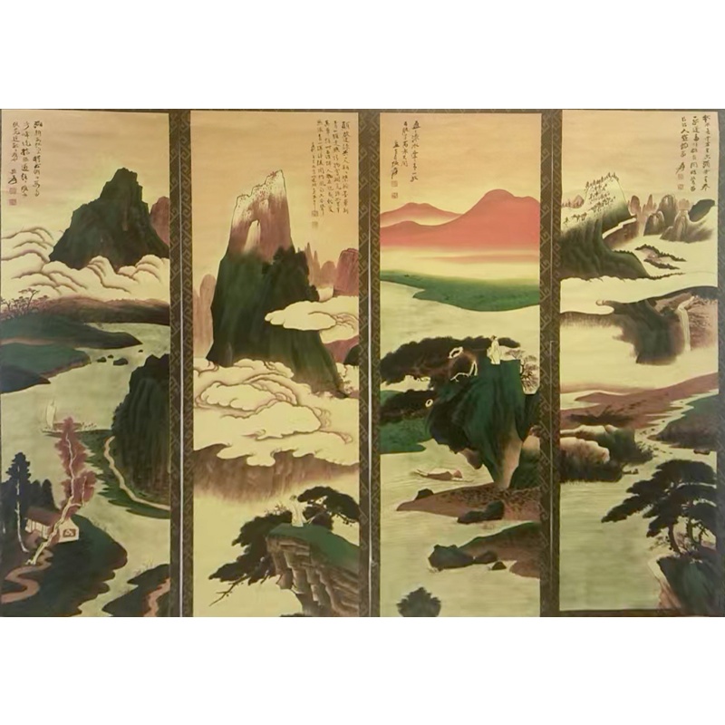 青绿山水四条屏AC1398