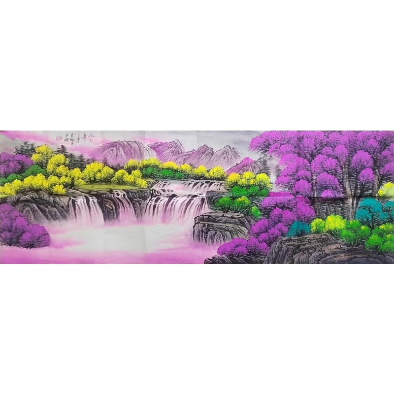 紫色山水画AE0818
