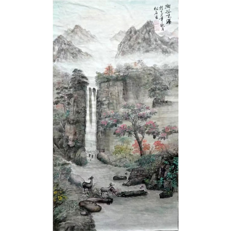 幽谷飞瀑图AB2933