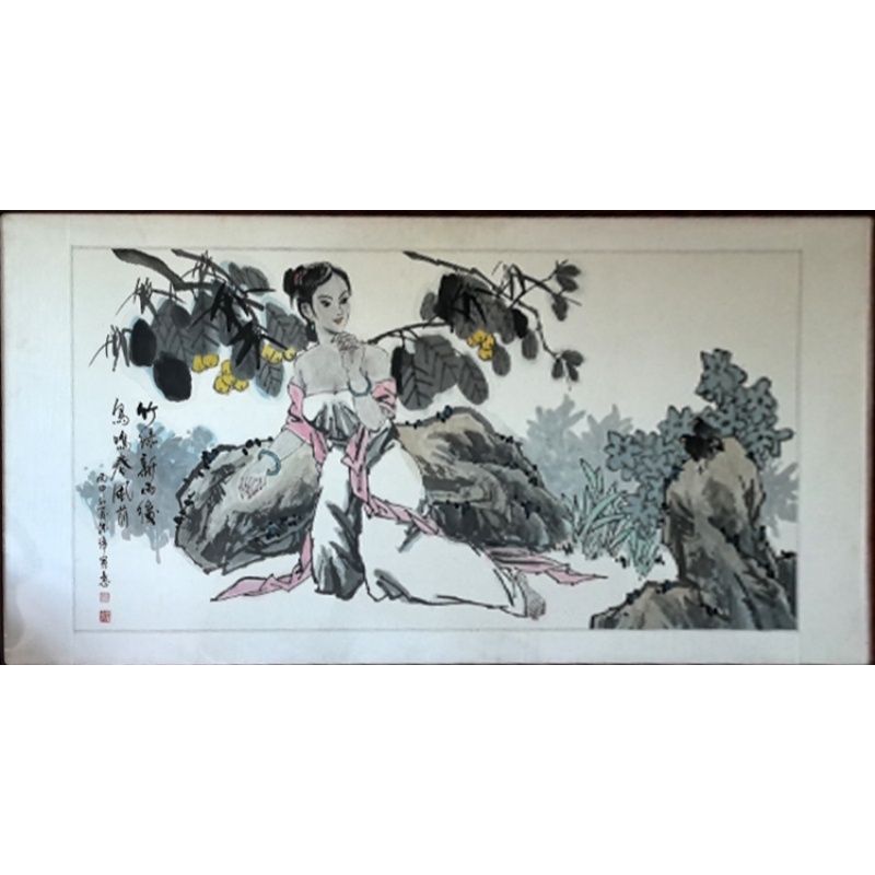 雨后鸣春仕女图AE0860