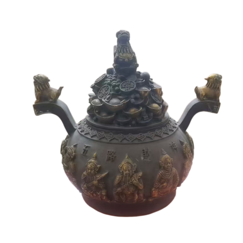 明宣德五路财神聚宝盆铜香炉AB01707