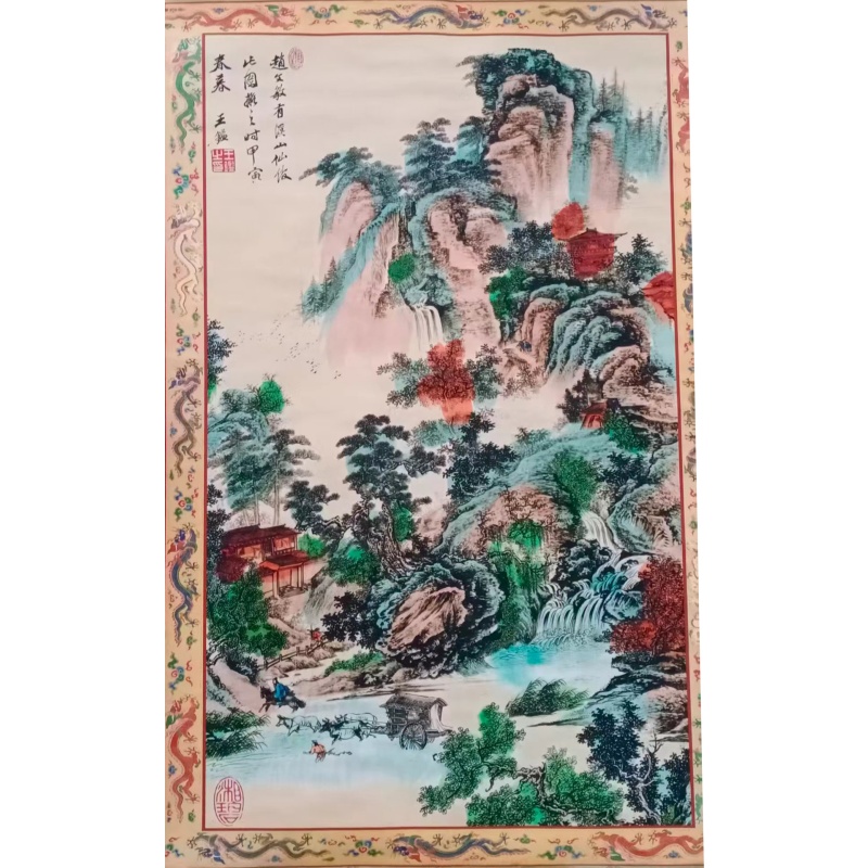 王鉴款溪山访友山水立轴AB3049