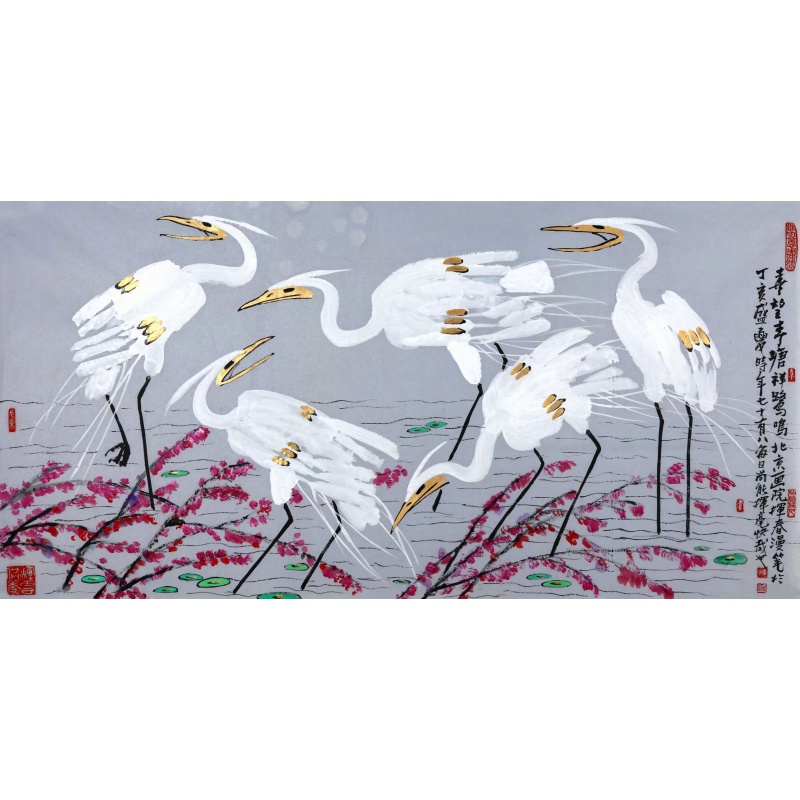 白鹭花鸟AB3093