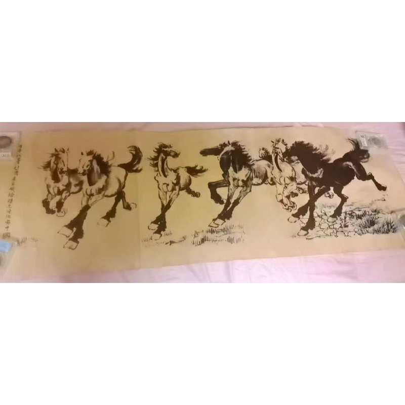 徐悲鸿款《八骏图》横幅AB3065