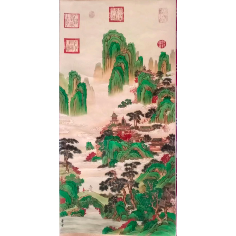 唐寅款青绿山水立轴AB3047