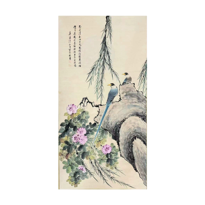 柳荫双鹂图AC1788