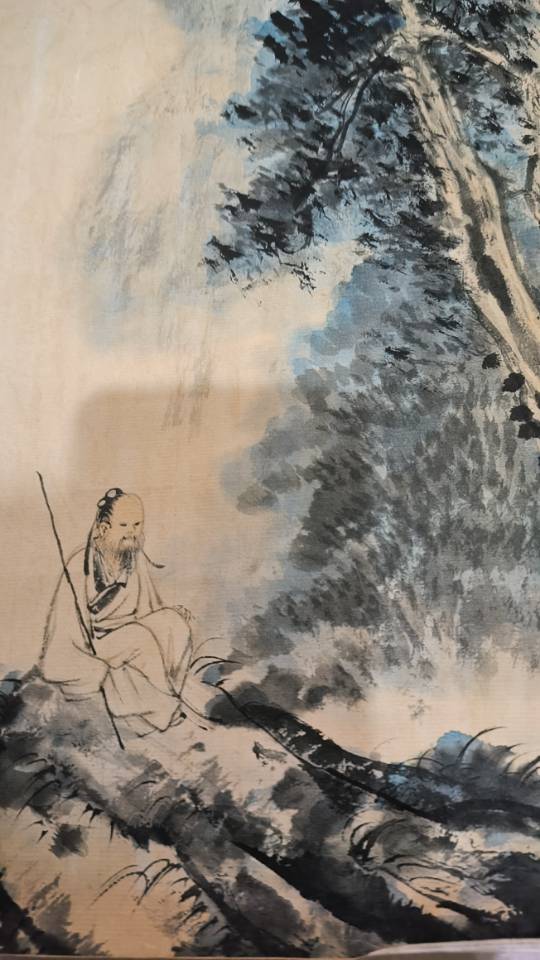 古柏高士圖(張大千)