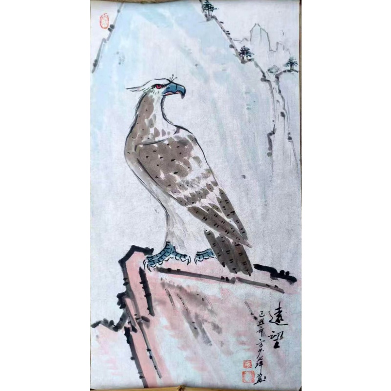 方少萍款《远望》鹰图AB3165