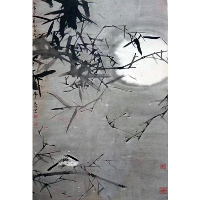 竹月栖禽图AC1004