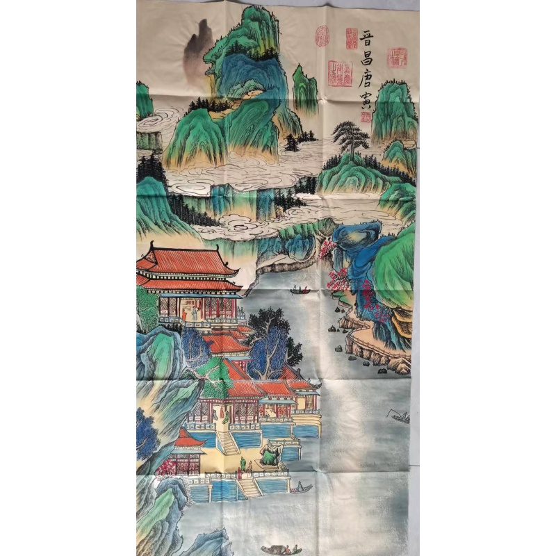 唐寅绿水青山楼阁AB01925