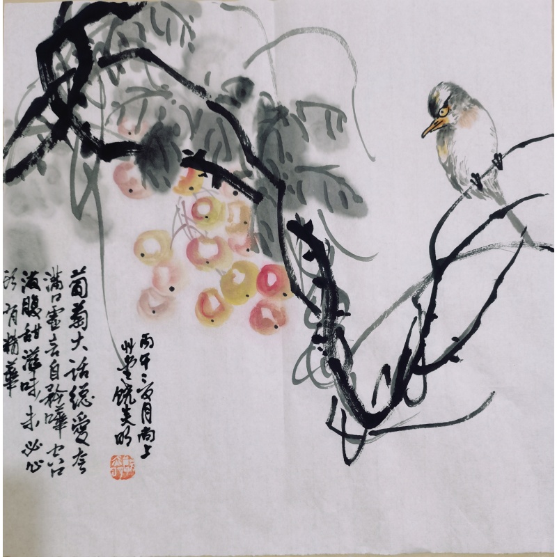 葡萄小鸟图AG1379