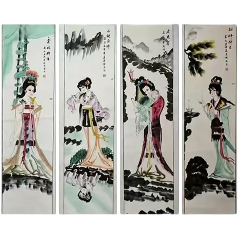 仕女四条屏AD7158